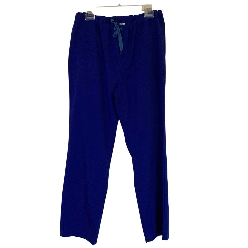 Figs Men's Blue Basic Scrub Pants Size‎ Medium Tie Waist Straight Leg 4 Pocket